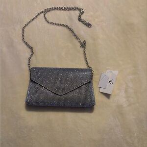 Windsor sliver gem chain clutch